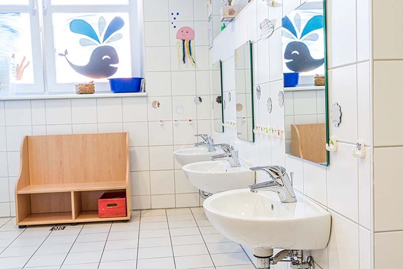 AWO Helmstedt: Waschraum der Kinderkrippe Tausendfüßler © Foto Asmus